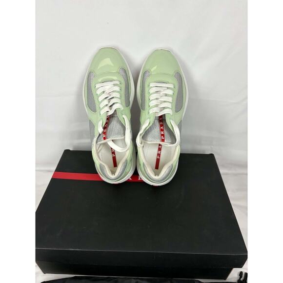 Prada American Cup Patent Mint Green Mens Mesh Sneakers - Sz 7 US SPB JA-365540 main image 9